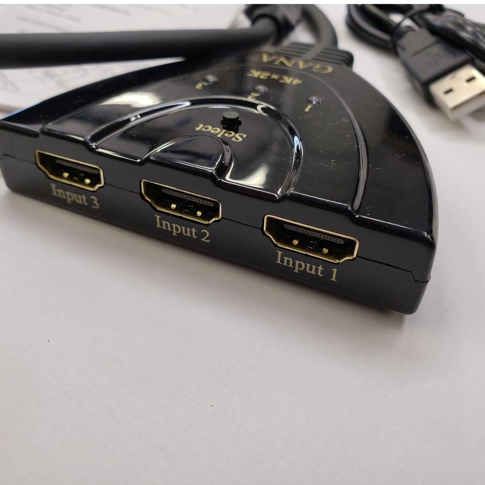 Gana HDMI Switch GANA 4K HDMI Splitter 3 in 1 Out 3-Port Switcher Hub Ps5 Xbox